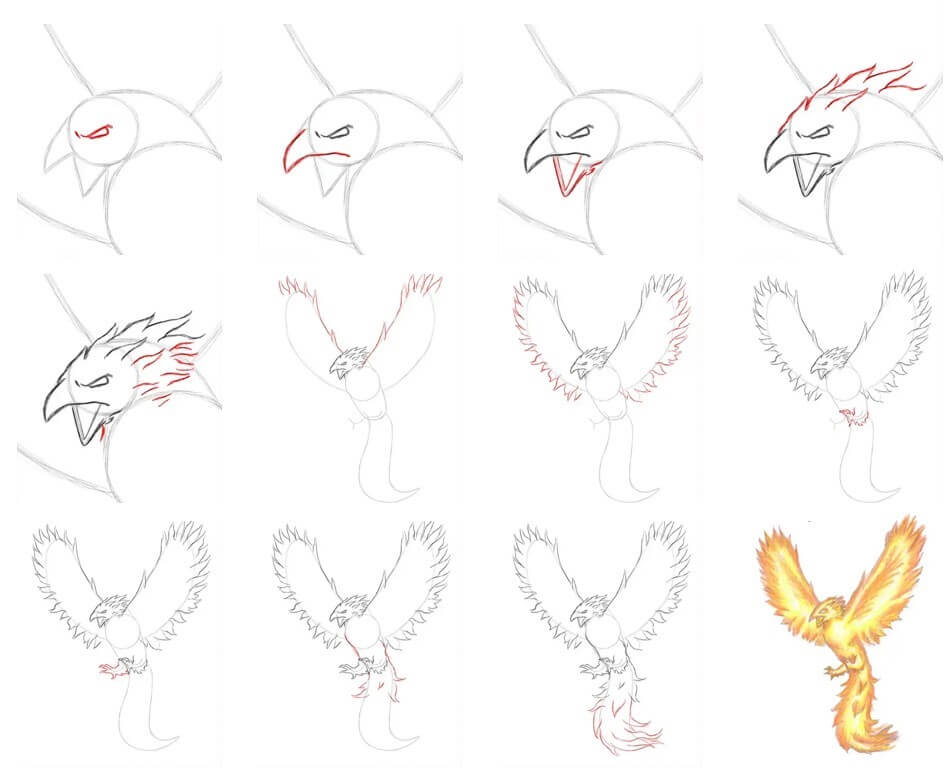 How to draw Phoenix idea (9)