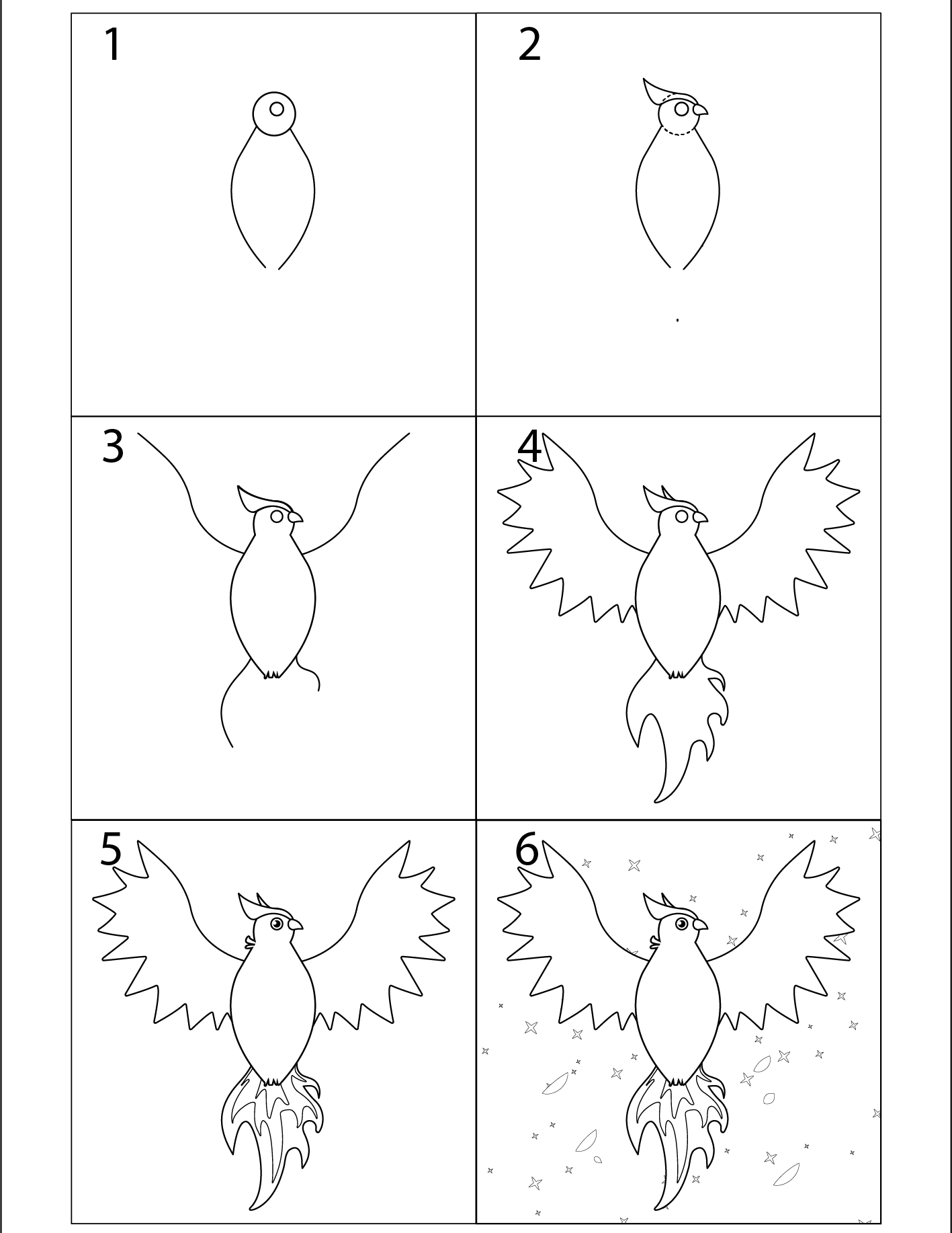 How to draw Phoenix simple (3)