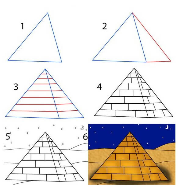 How to draw Pyramid idea (4)