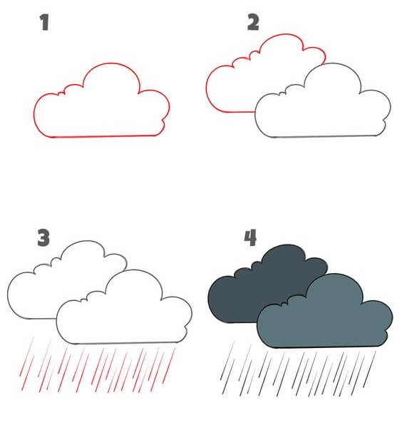 How to draw Rain idea (1)