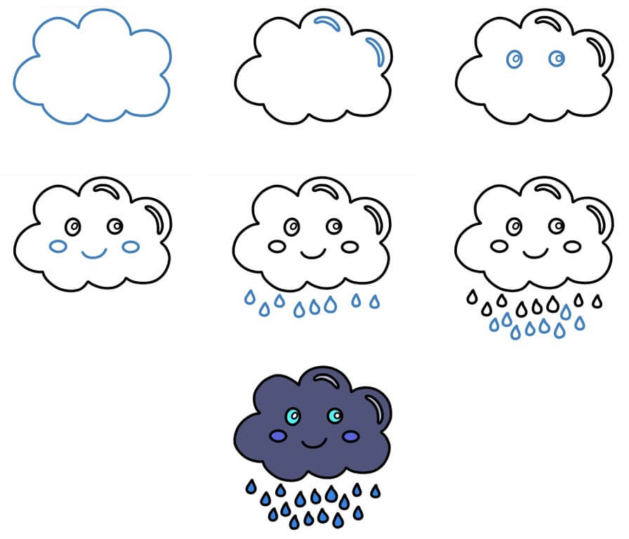 How to draw Rain idea (10)