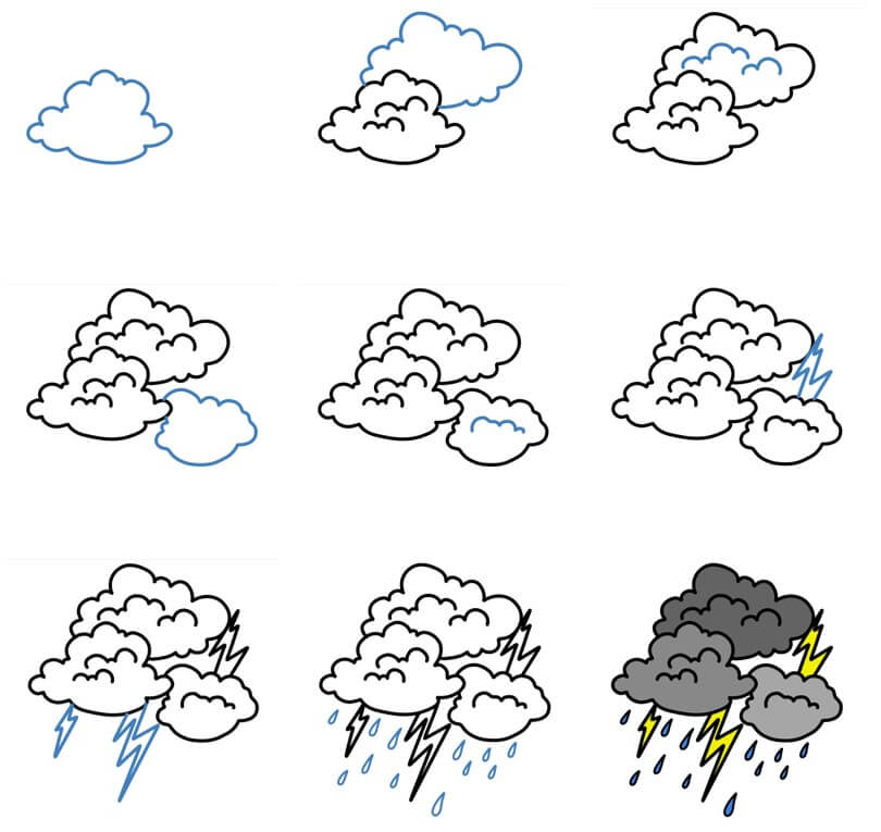 How to draw Rain idea (11)