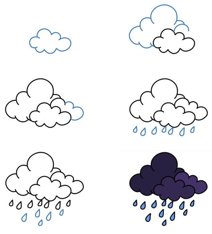 How to draw Rain idea (12)