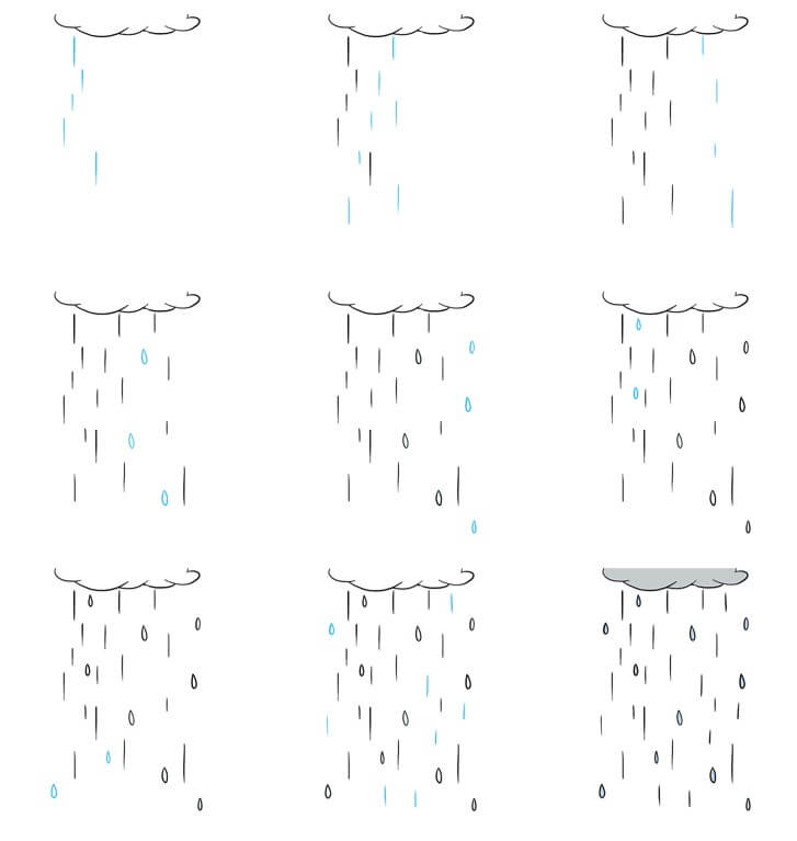 How to draw Rain idea (6)