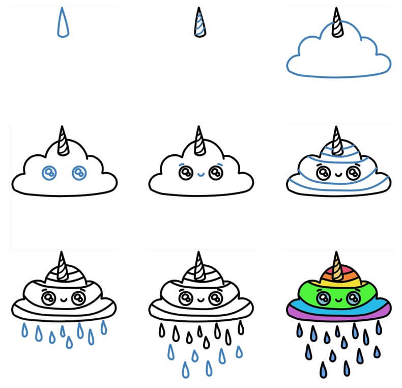 How to draw Rain idea (8)