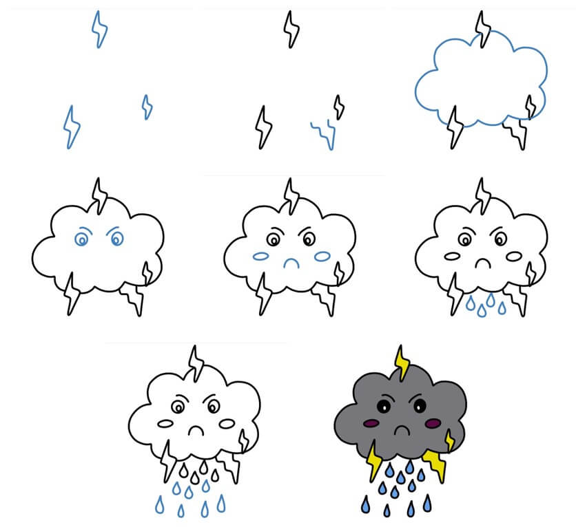 How to draw Rain idea (9)