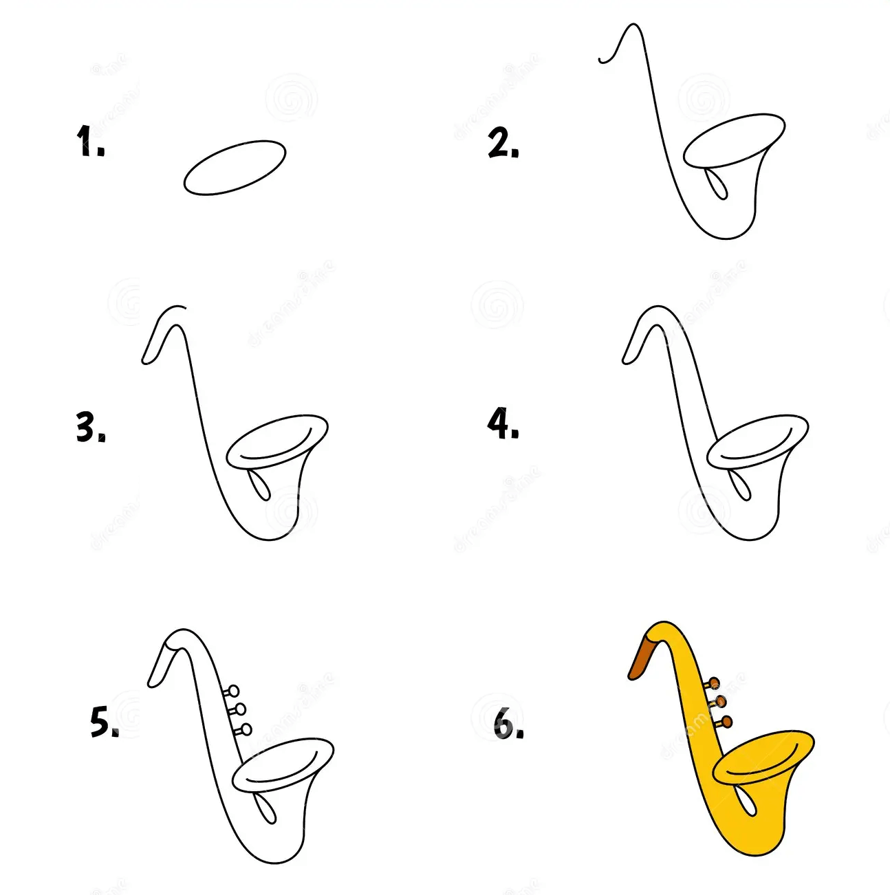 How to draw Saxophone (10)