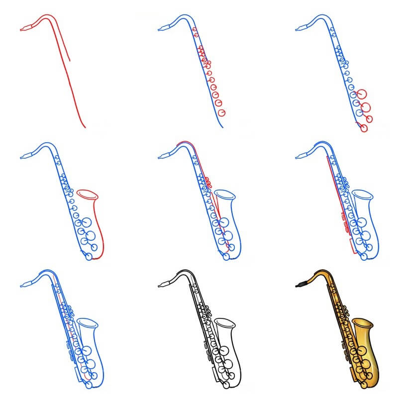 Saxophone Drawing Ideas