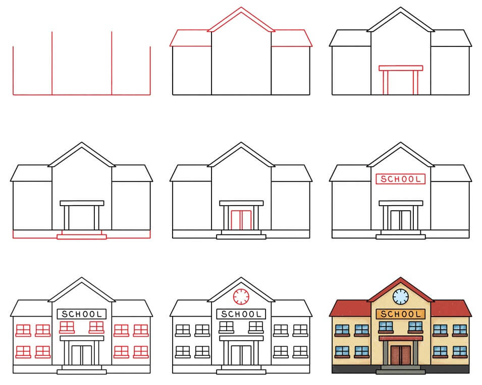 How to draw School idea (10)