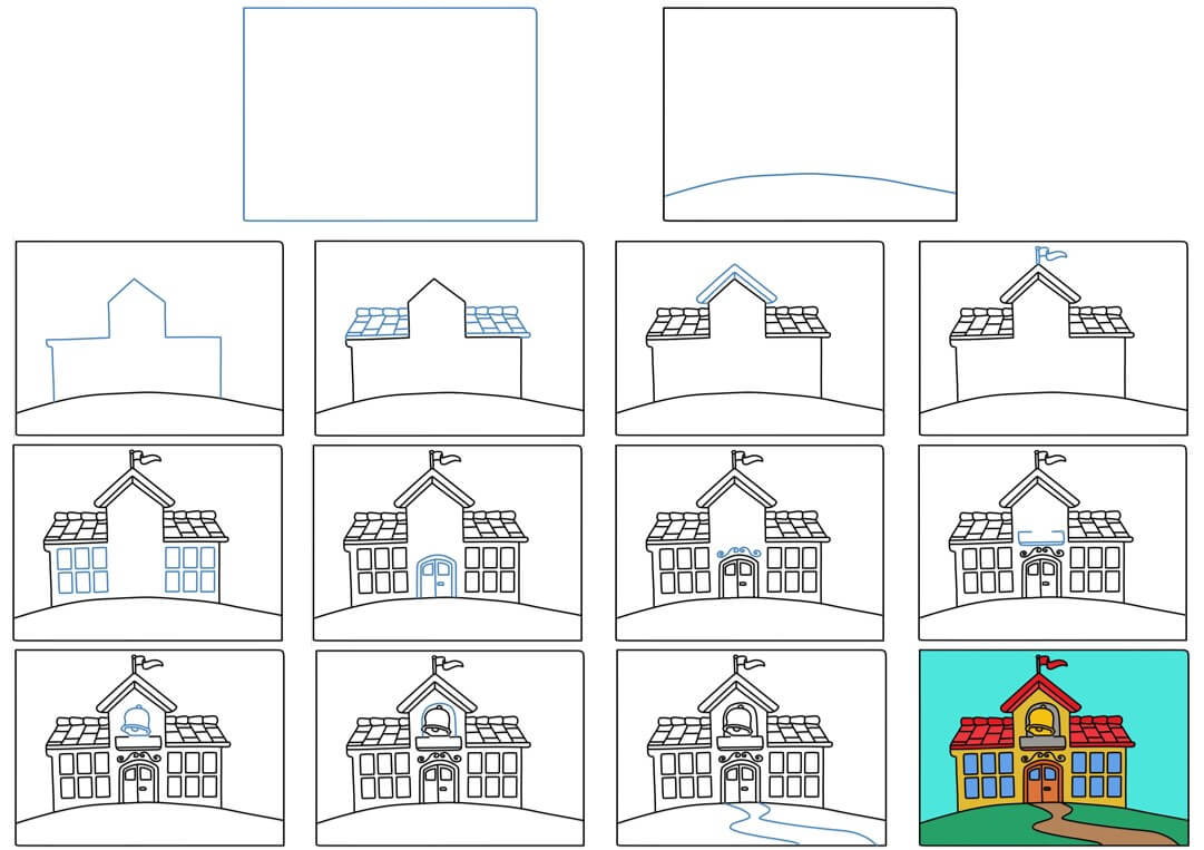 How to draw School idea (14)