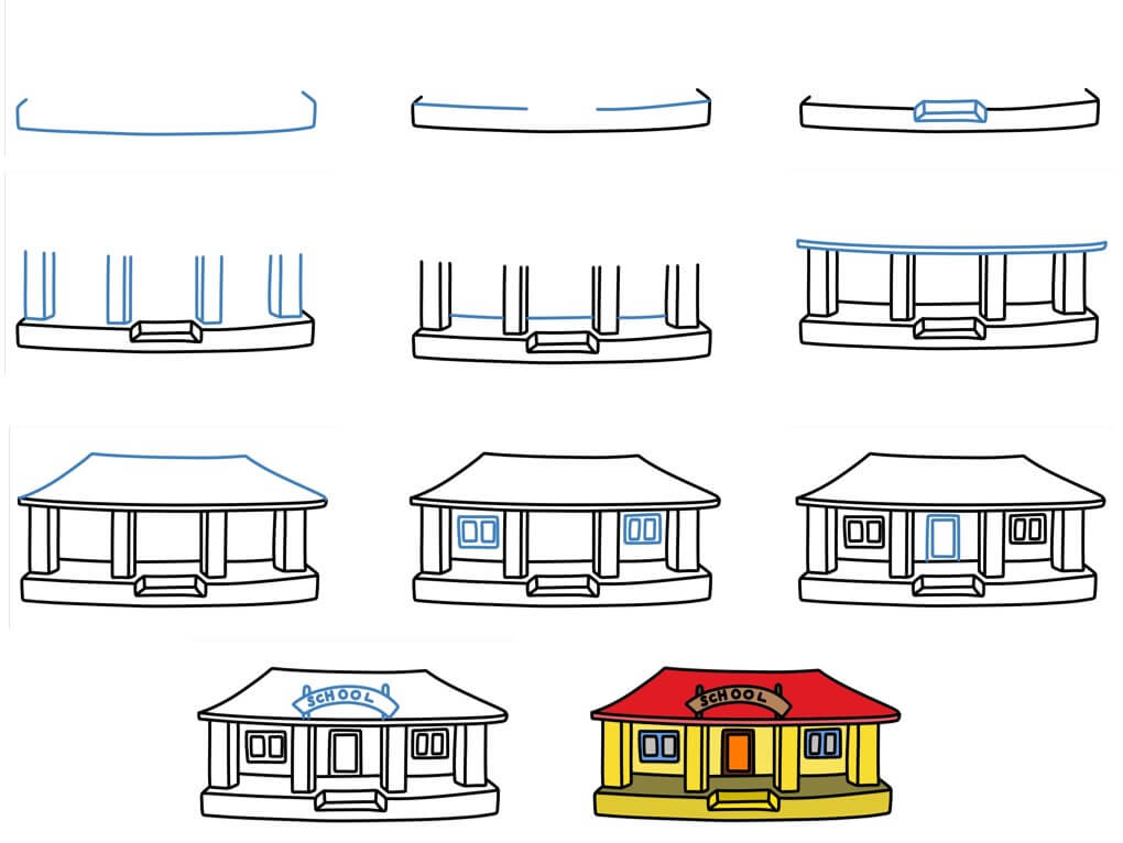 How to draw School idea (15)