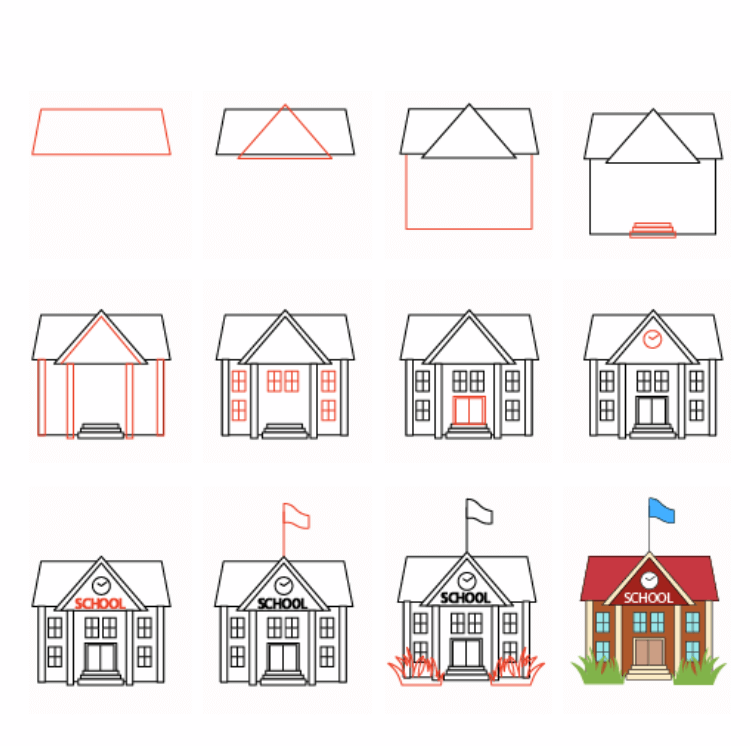 How to draw School idea (17)