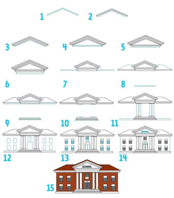 How to draw School idea (3)