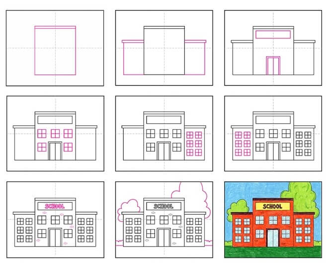 How to draw School idea (4)