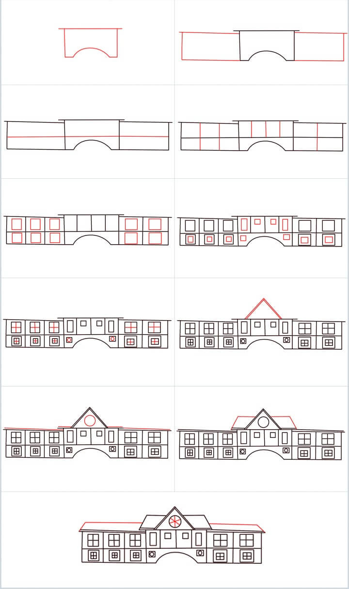 How to draw School idea (5)