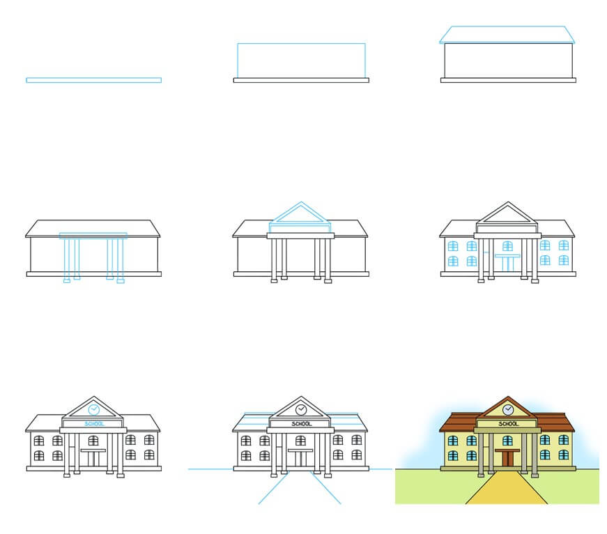 How to draw School idea (7)