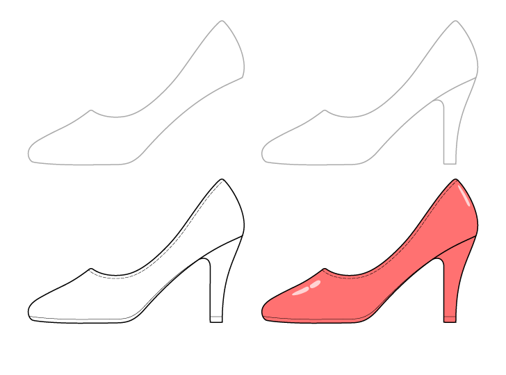 Simple High heels Drawing Ideas