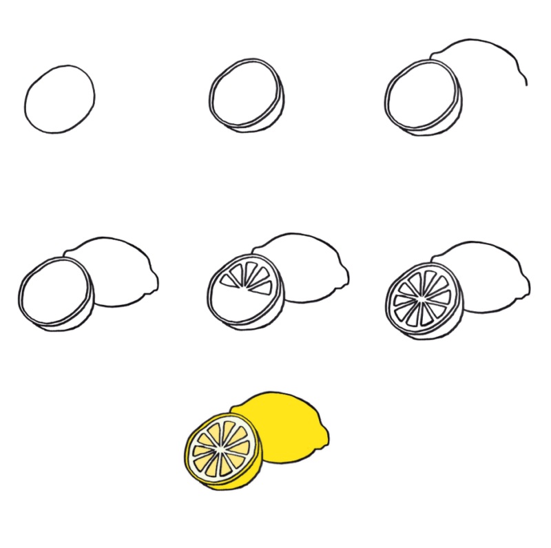 How to draw Simple lemon (1)