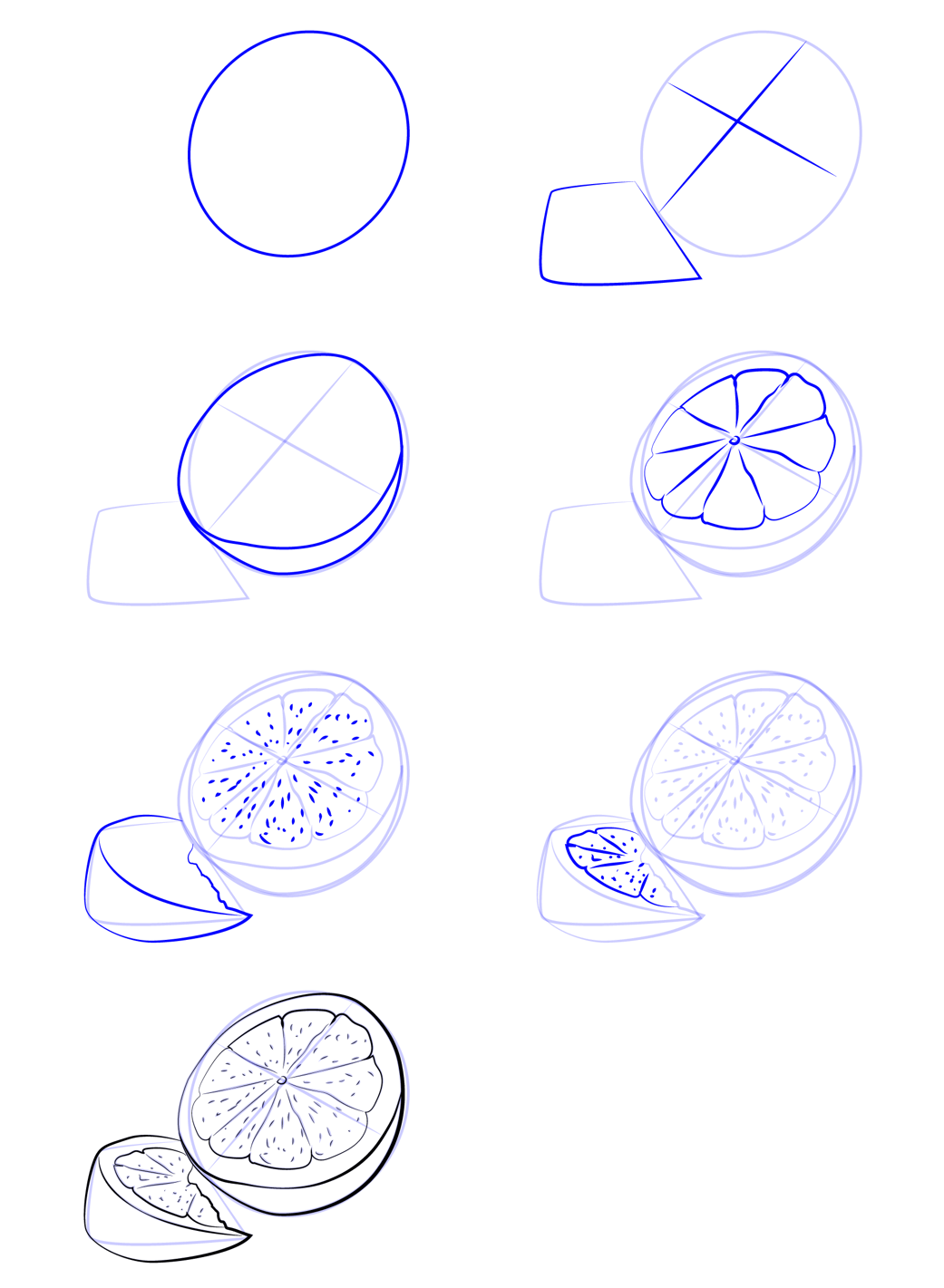 How to draw Simple lemon (2)