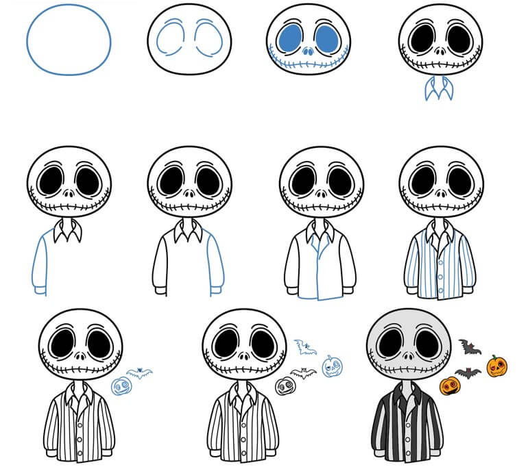 How to draw Skellington idea (16)