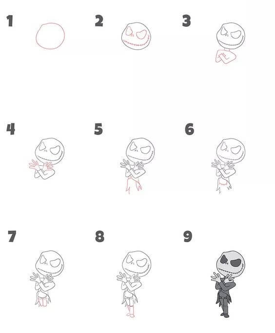 How to draw Skellington idea (2)