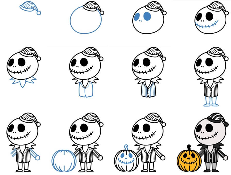 How to draw Skellington idea (21)