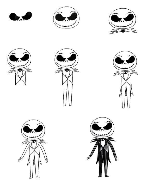 How to draw Skellington idea (4)