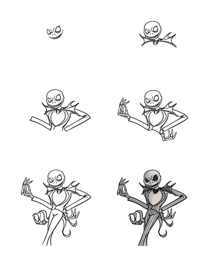 How to draw Skellington idea (7)