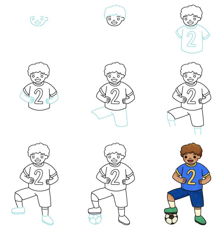 How to draw Soccer player idea (12)