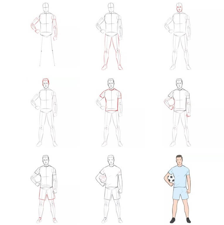 How to draw Soccer player idea (9)