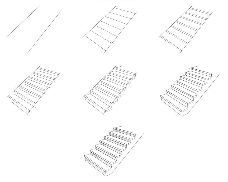 How to draw Stairs idea (10)