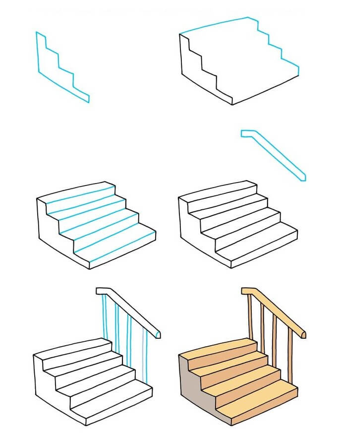 How to draw Stairs idea (3)