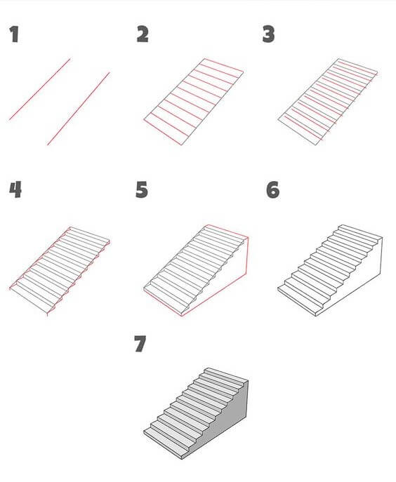 How to draw Stairs idea (4)