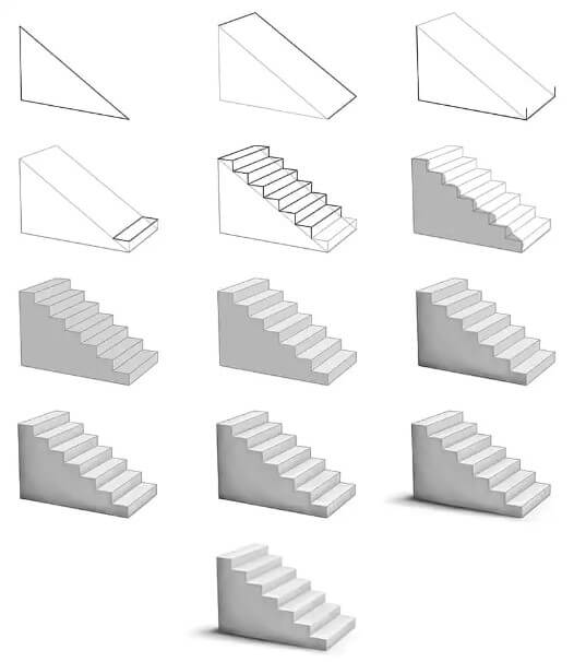 How to draw Stairs idea (6)