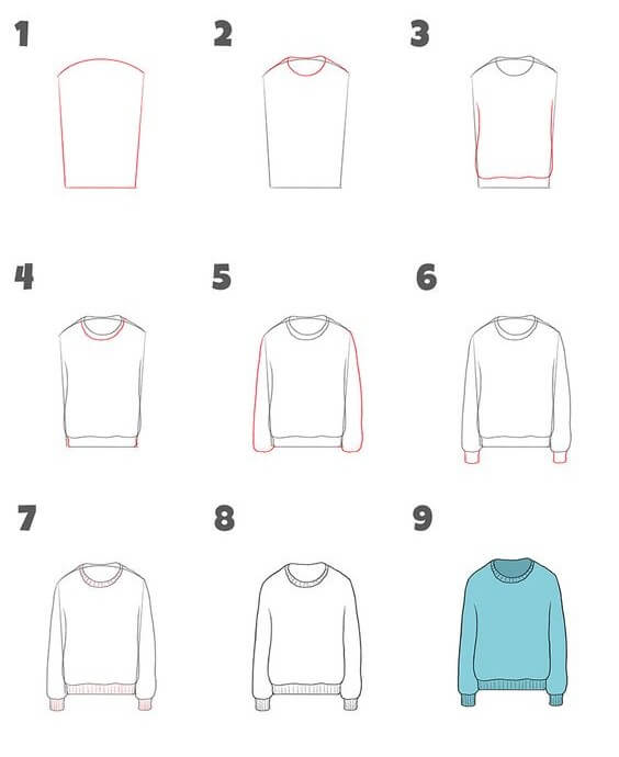 How to draw Sweater (4)