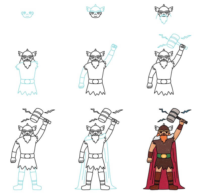 How to draw Thor idea (14)