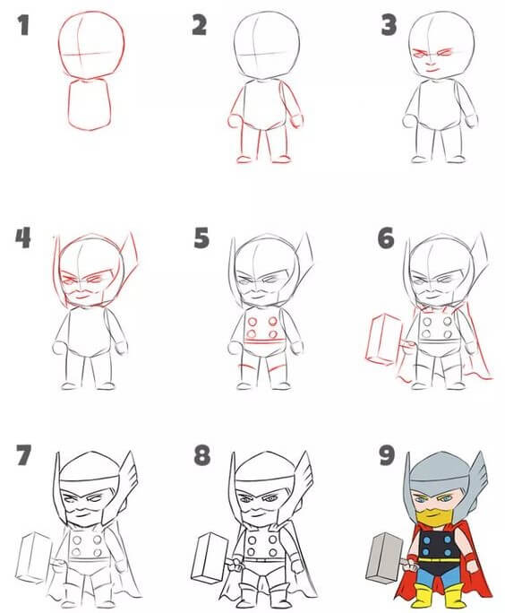 How to draw Thor idea (3)