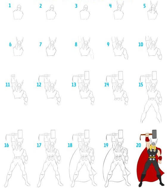 How to draw Thor idea (7)