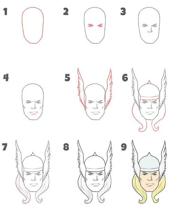 How to draw Thor idea (9)