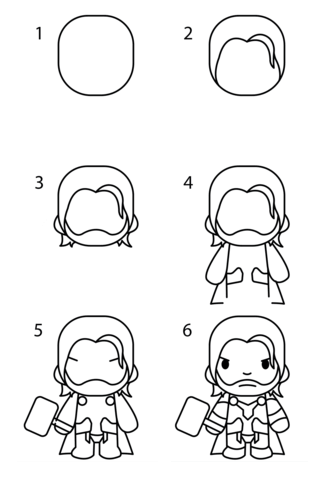 How to draw Thor simple (3)