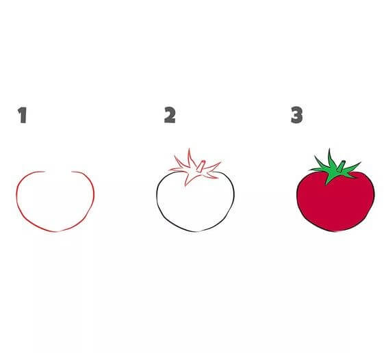 How to draw Tomato idea (1)