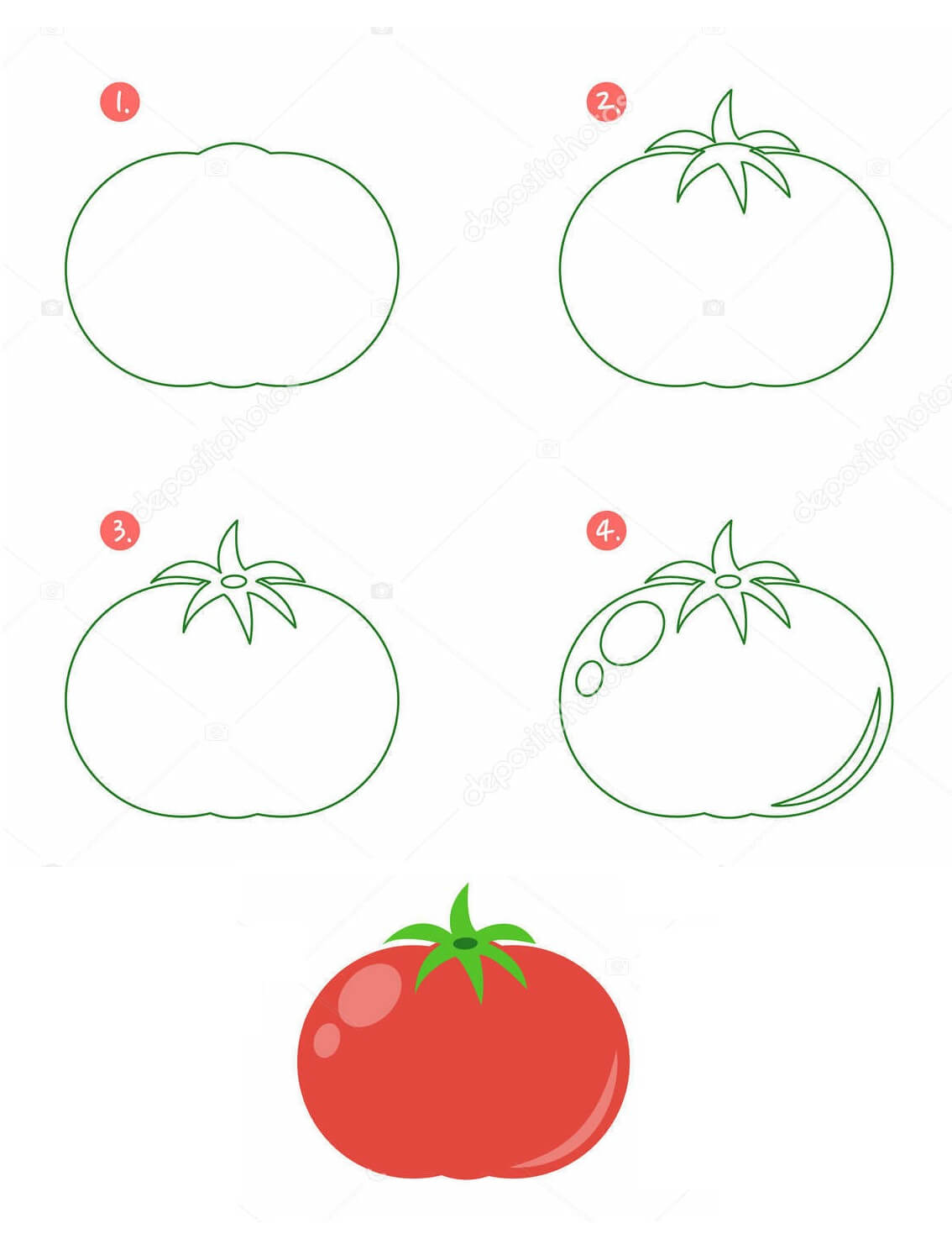 How to draw Tomato idea (3)