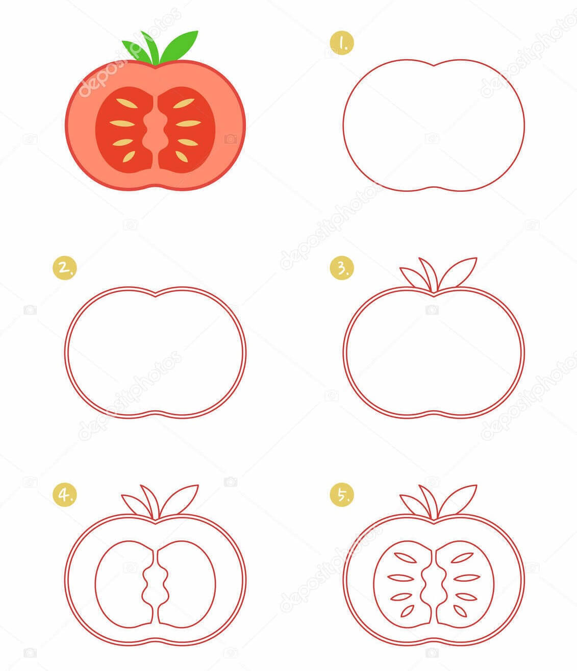 How to draw Tomato idea (4)