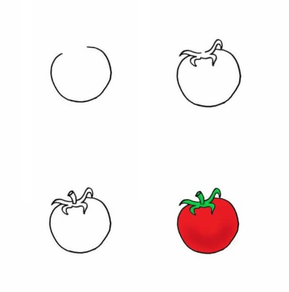 How to draw Tomato idea (6)