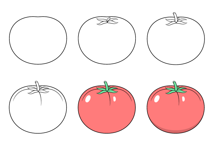 How to draw Tomato simple (2)