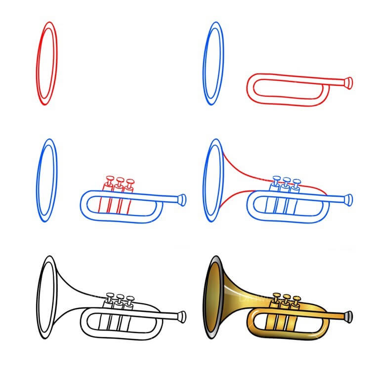 How to draw Trumpet idea (13)