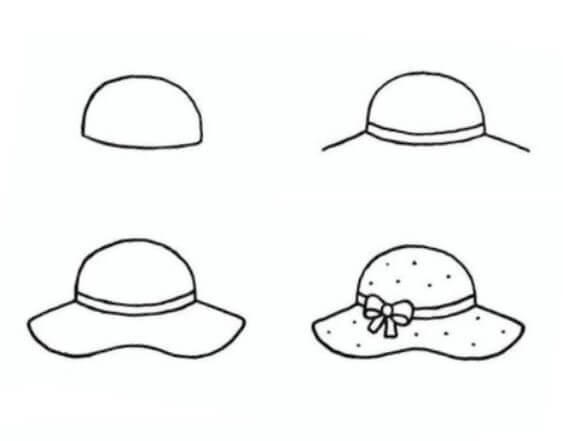 Wide-brimmed hat (1) Drawing Ideas