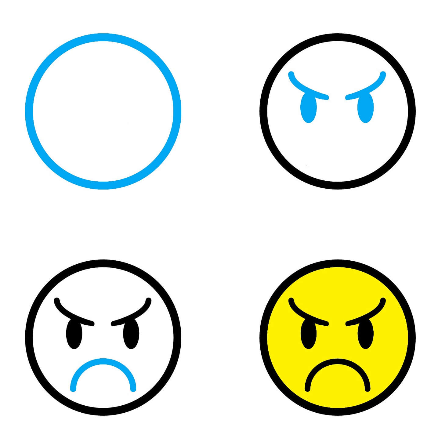 How to draw Angry emoji