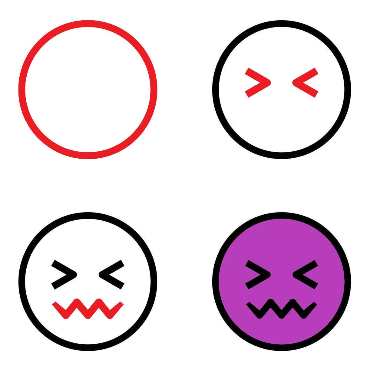 How to draw Annoyed emoji