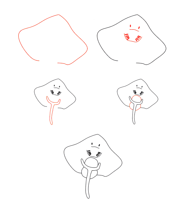 How to draw Baby Manta ray